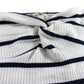 River Island UK16 Women's Striped Knotted Strapless Ribbed Top White Navy