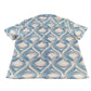 River Island Short Sleeve Shirt M Men's Crochet Zigzag Pattern Blue Pink