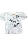 River Island Mini Girls White Bow Print Top Size 12-18 Months Cotton