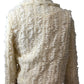 River Island Cream Cropped Jacket UK8 Women's Frill Textured Blazer Coat