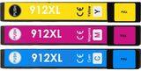 HP 912XL Black Cyan Magenta Yellow Ink Cartridge Set High Yield Compatible