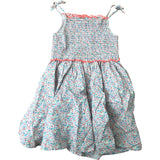 Kids Floral Dress 5-6 Years Girls Smocked Strap Summer Cotton Blue Mix