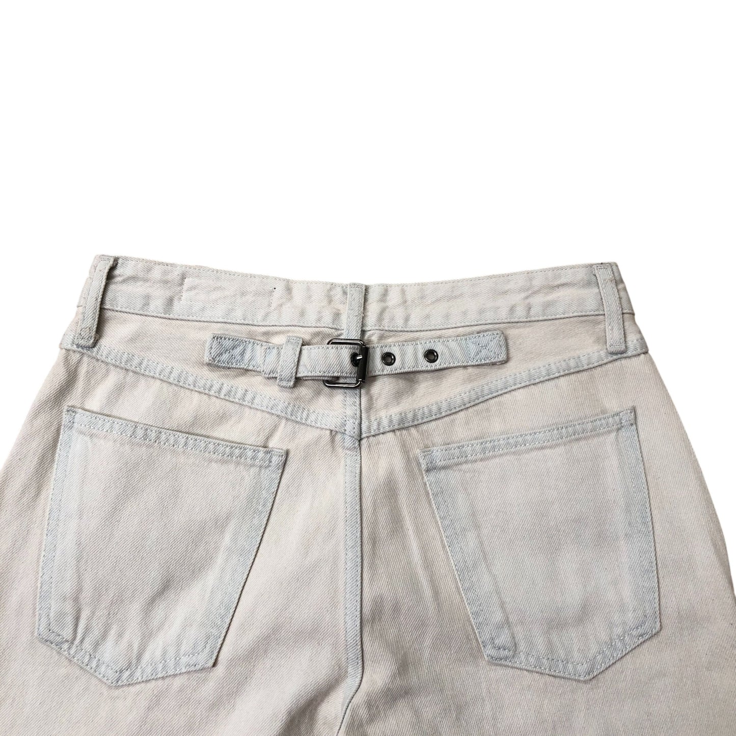 Zara Wide Leg Jeans UK 8 Tall Women's High Waisted Cotton Pale Blue