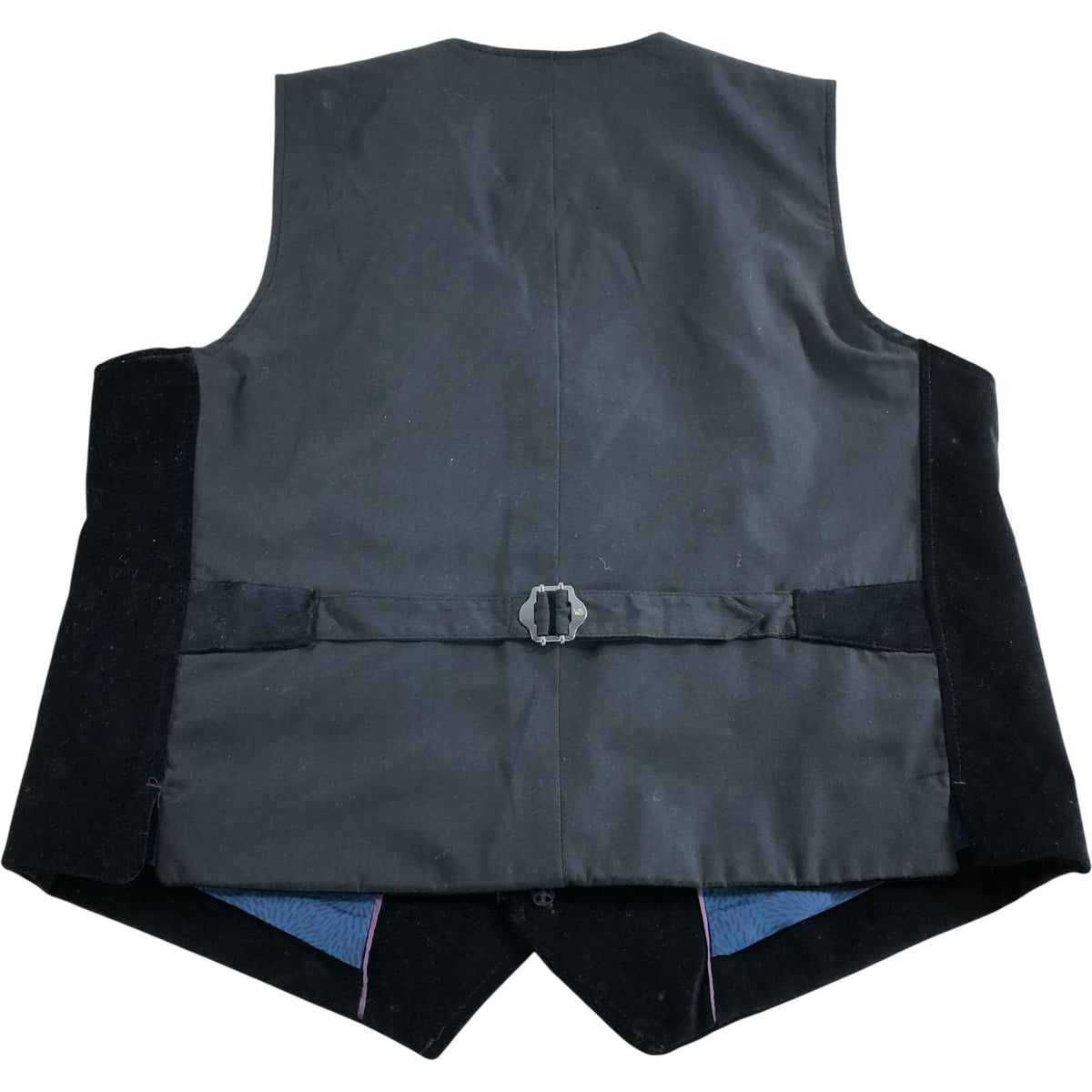 Velvet Waistcoat Size 40 Pure Black Men's
