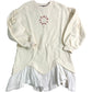 All Saints Girls Sweatshirt Dress 12-18 Months Cream Ruffle Detail Long Sleeve