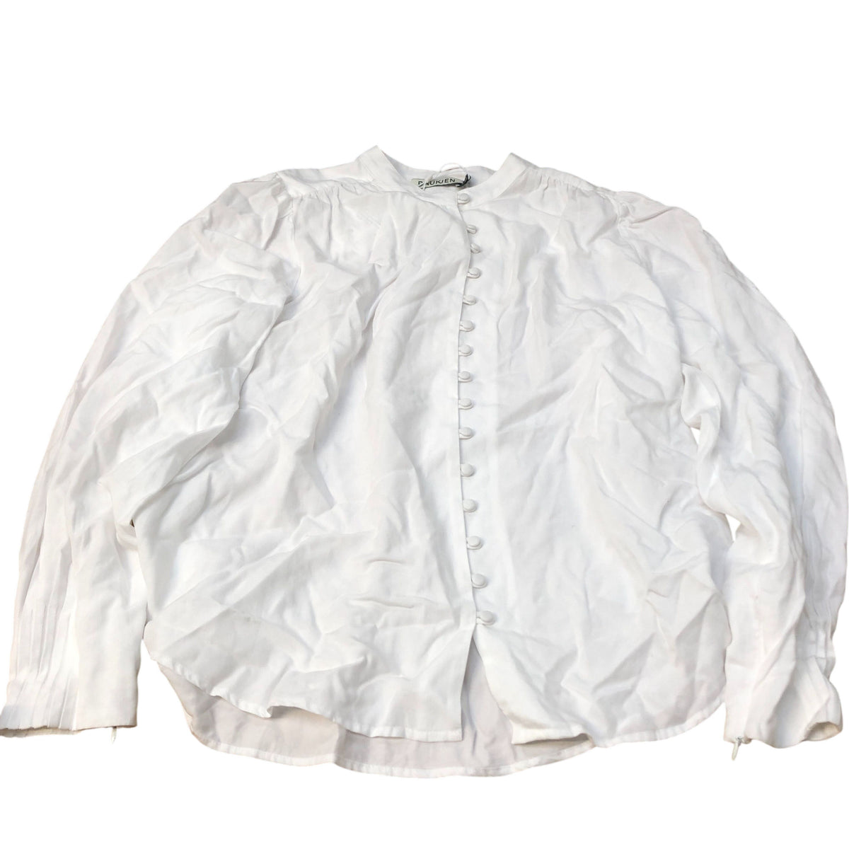 Baukjen White Long Sleeve Button Up Shirt Women's Size 14 100% Tencel