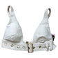 River Island Poolside Women's Cream Bikini Top Ribbed Design Gold Details Size 8