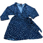 Dancing Leopard Wrap Dress Size 6 Women's Blue White Spot Pattern