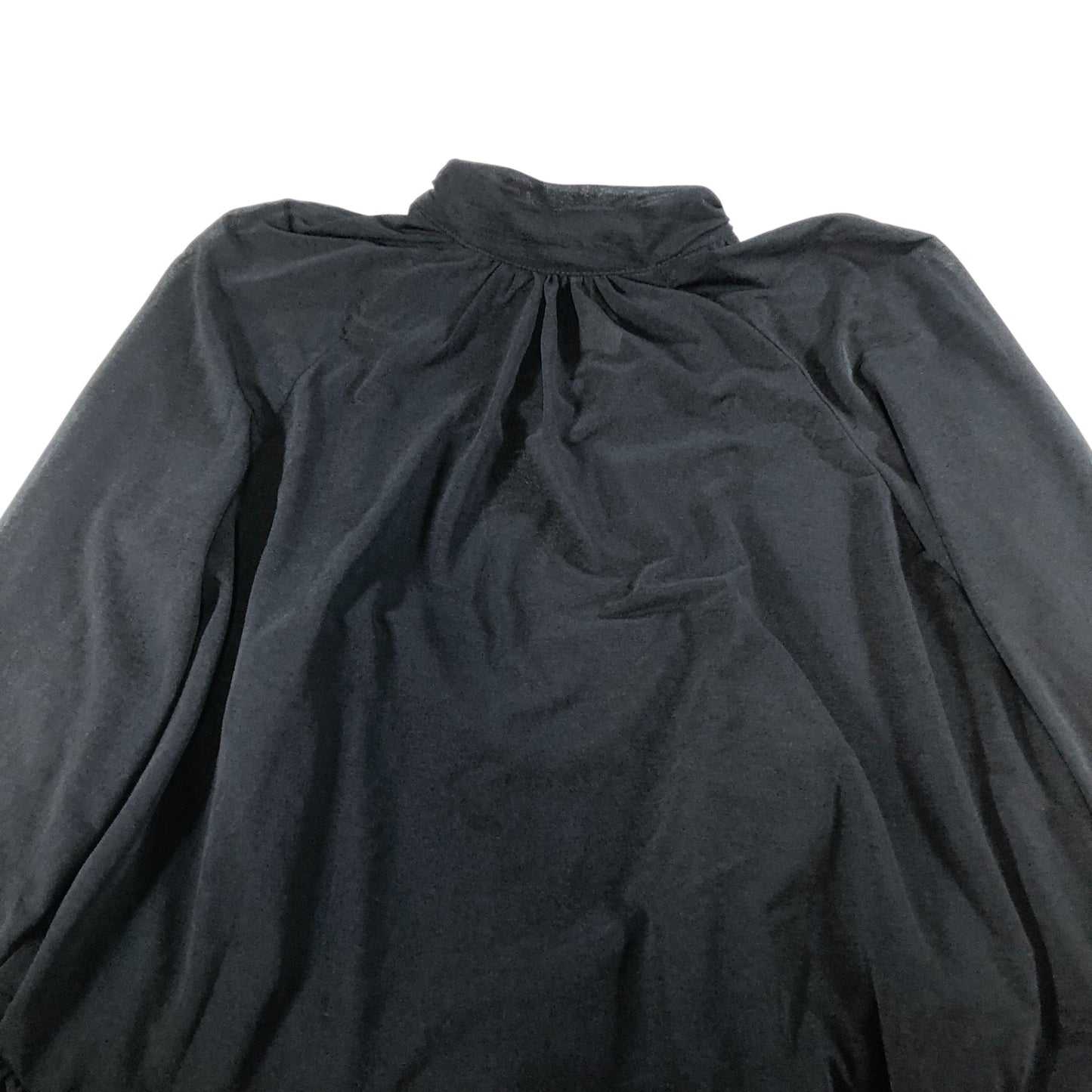 River Island Black Ruffled Blouse Size 12 Women's Long Sleeve Top 100% Polyester