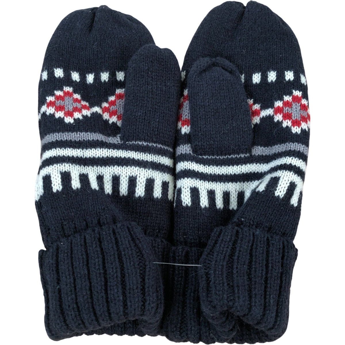 Kingsland Knitted Gloves One Size Women's Navy Red Pattern Wool Blend