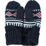 Kingsland Knitted Gloves One Size Women's Navy Red Pattern Wool Blend