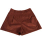 River Island Women's High Waisted Shorts UK12 Rust Suede