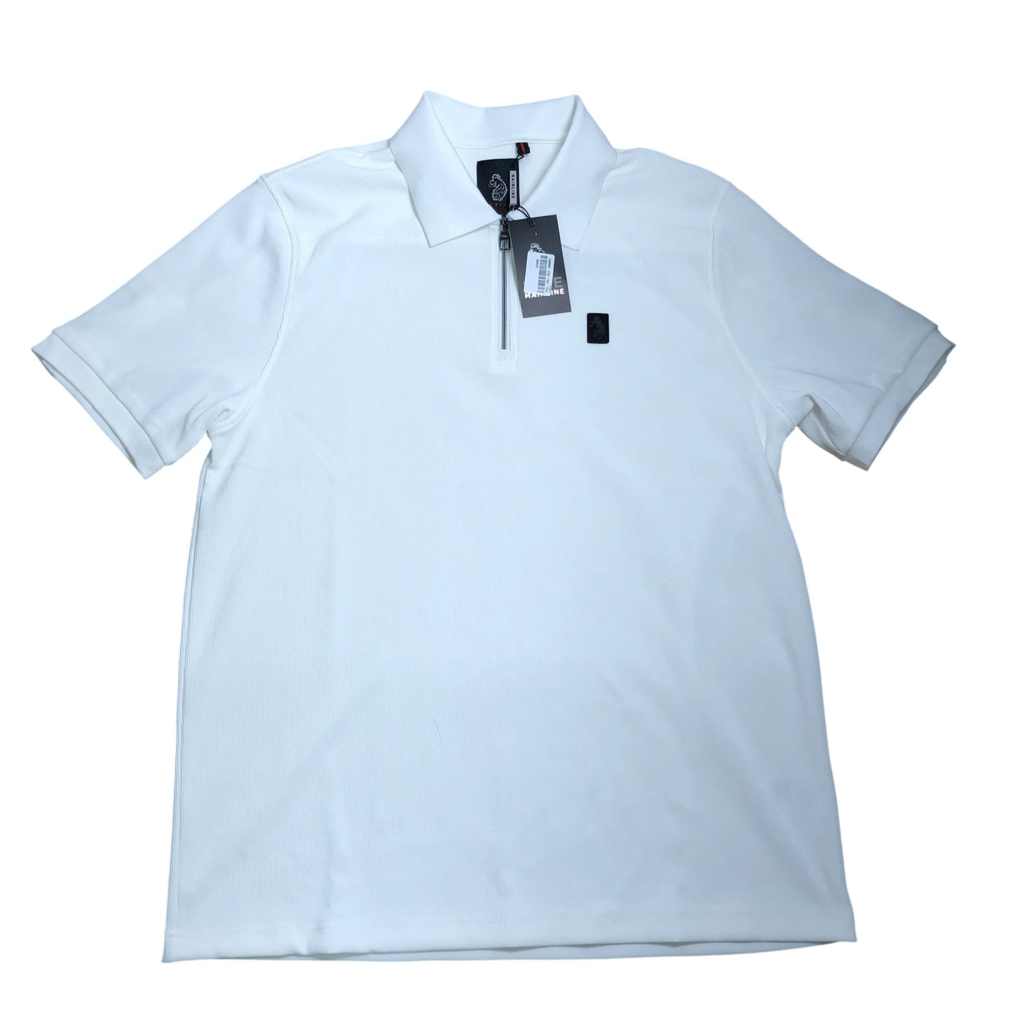 Luke 1977 Mainline Penrith Zip Neck Polo Shirt L Men's White