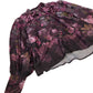 River Island Floral Print Blouse Women's Sheer Long Sleeve Purple Top UK18