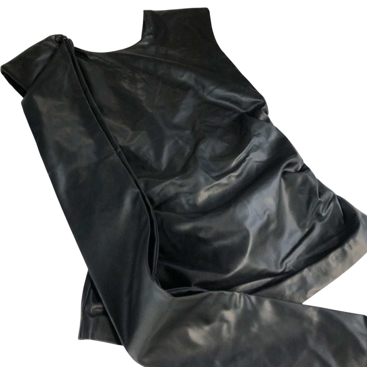 River Island Black Faux Leather Scarf Top Women’s Sleeveless Stylish Blouse