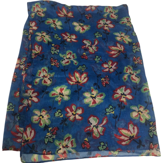 Weird Fish Kiera Scarf Floral Print Blue Eco Friendly 100 Percent Recycled