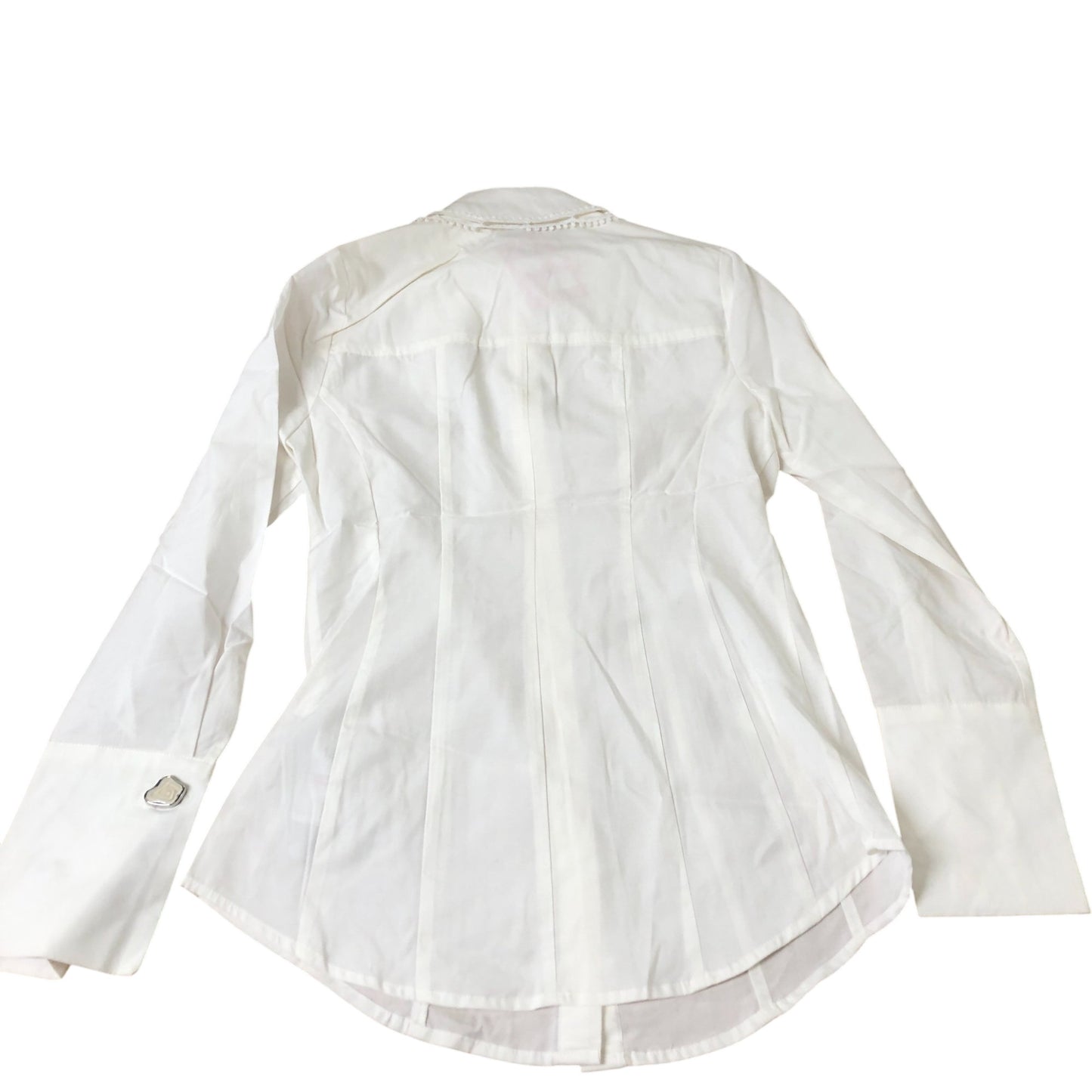 Branded White Blouse  Women's Elegant Design Lyocell Cotton Long Sleeve UK8