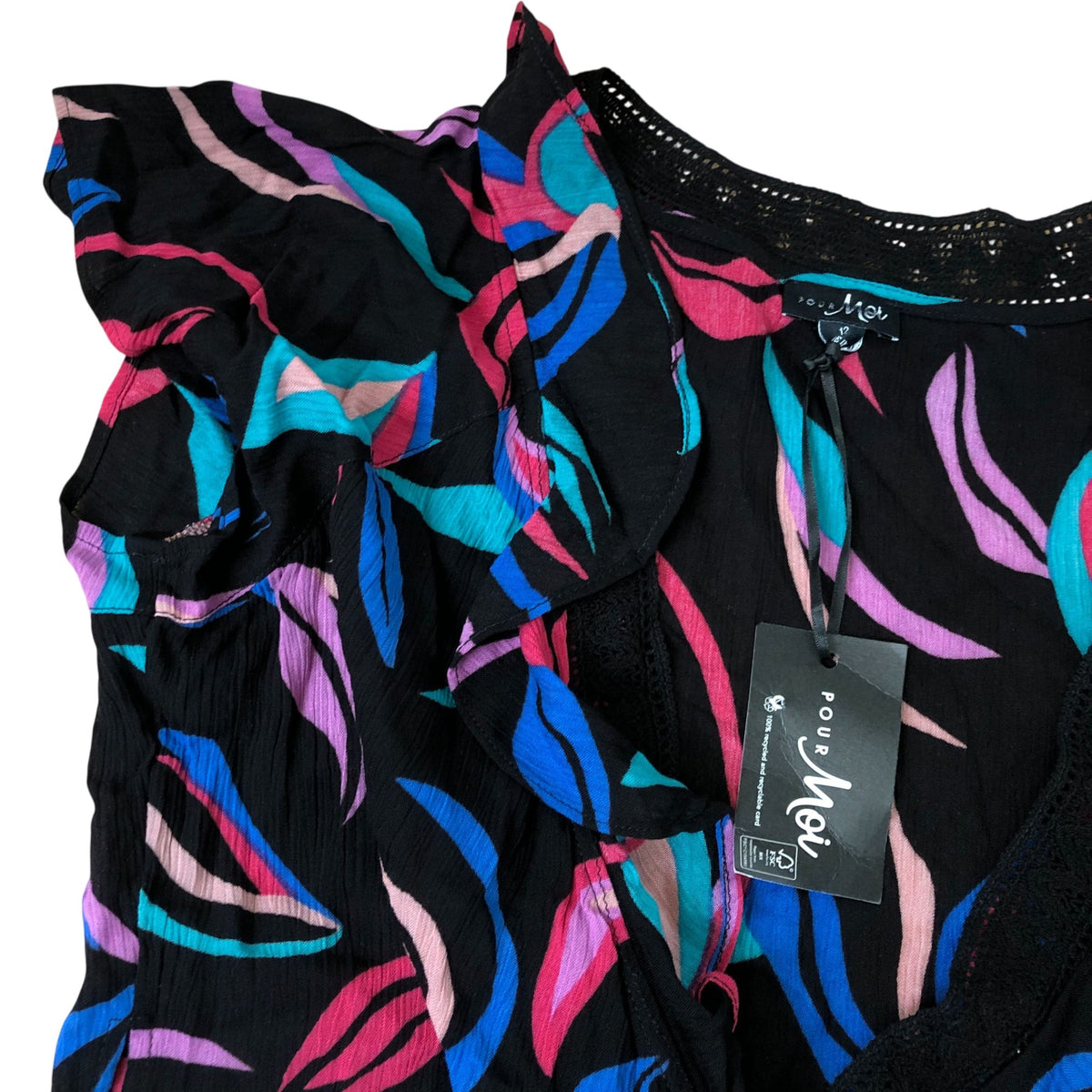 Pour Moi Women's Floral Print Short Wrap Dress Size 12