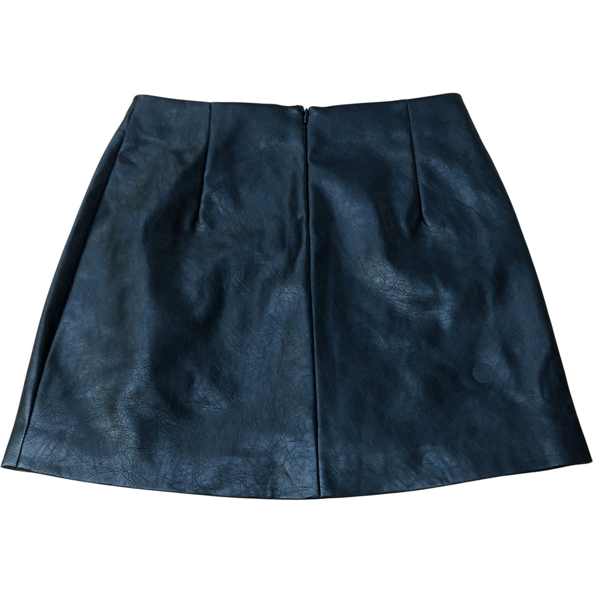 River Island Black Faux Leather Mini Skirt UK 8 Women's Stylish Design