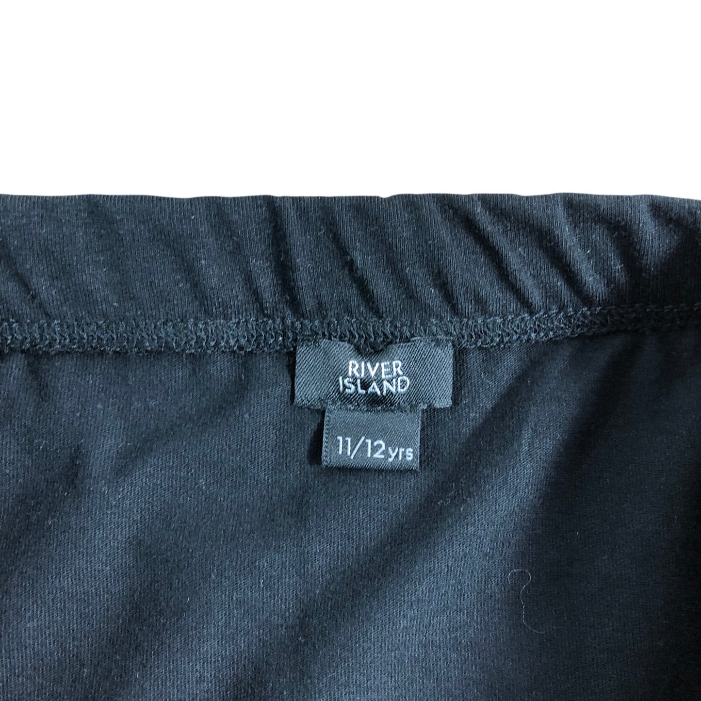 RIVER ISLAND Girls Black Frill Skirt Size 11 12 Years Heart Detail