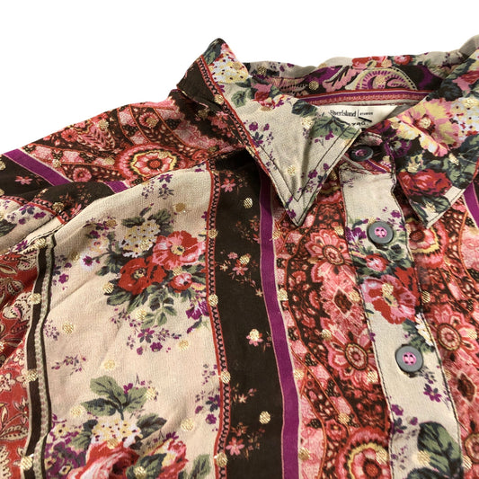 River Island Floral Print Shirt UK12 Women's Long Sleeve