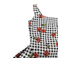 River Island Girls Dress UK6 Black White Checkered Cherry Print Summer