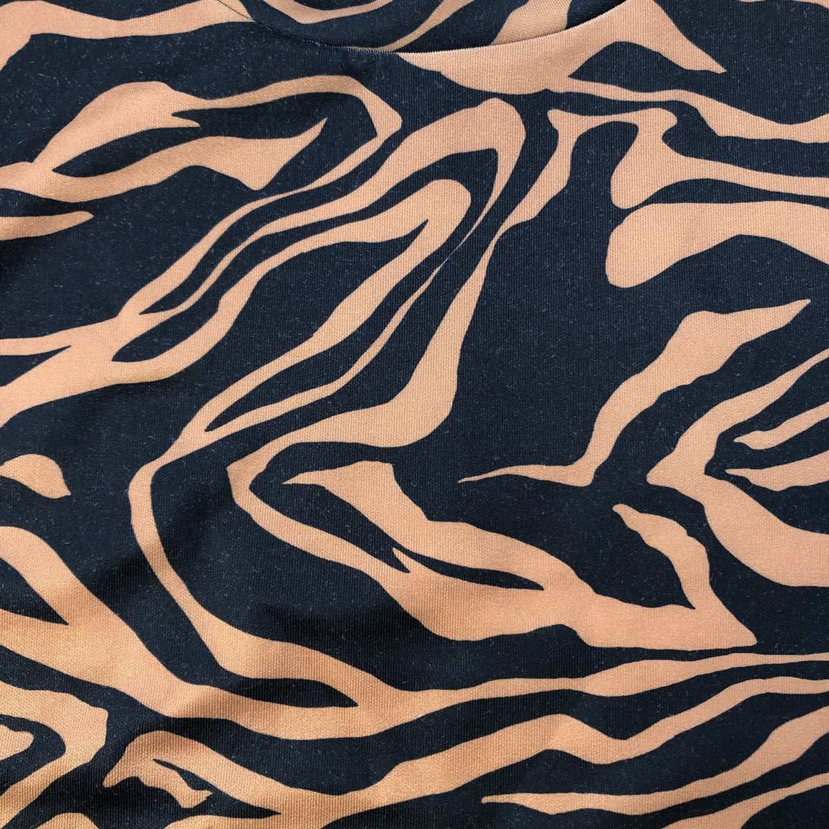 River Island Tiger Print T-Shirt Ladies Casual Brown Black Patterned Top