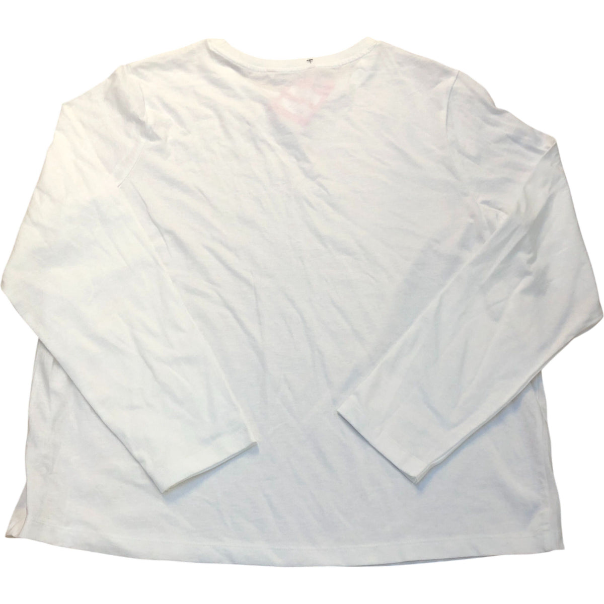 Long Sleeve White Cotton T-Shirt Size 18