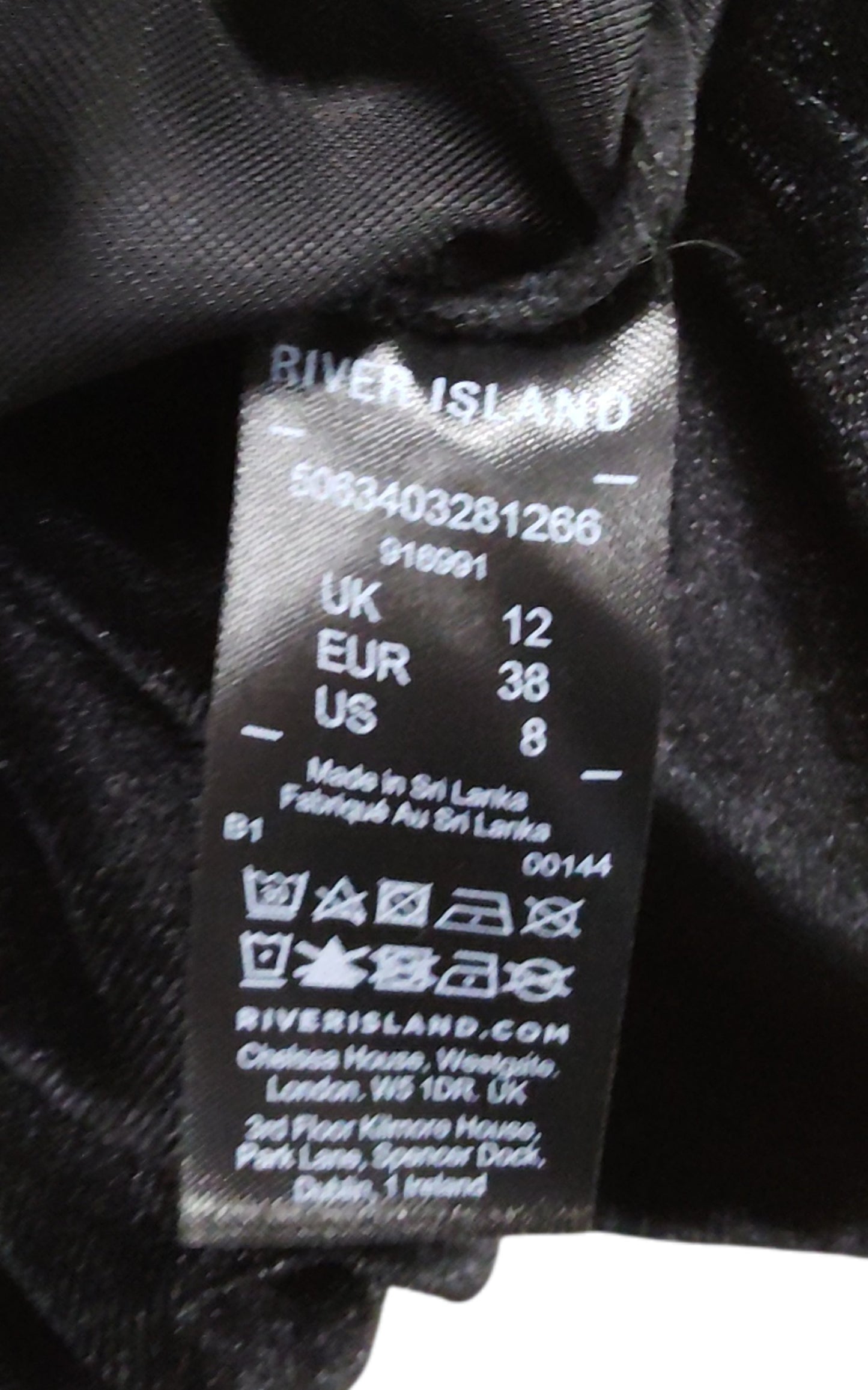 River Island Black Velvet Bodysuit UK12 Women's Puff Sleeve Sexy Top