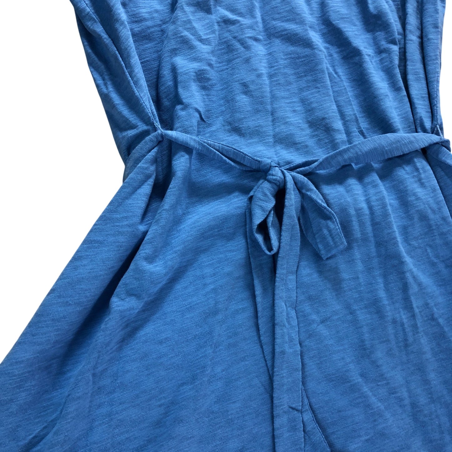 Branded Blue Trim Detail Jersey Dress - Size 14