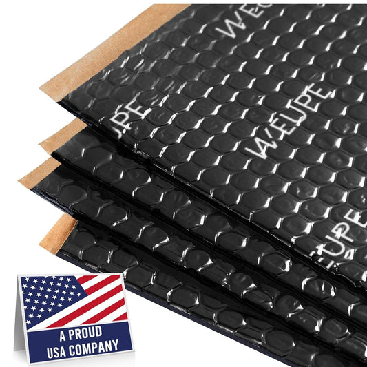 W'EUPE Butyl Sound Deadening Mat 50 Mil Black Easy To Use Reduce Noise 5 Pack