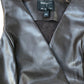 River Island Studio Brown Faux Leather Double Breasted Vest Size UK12 Women's