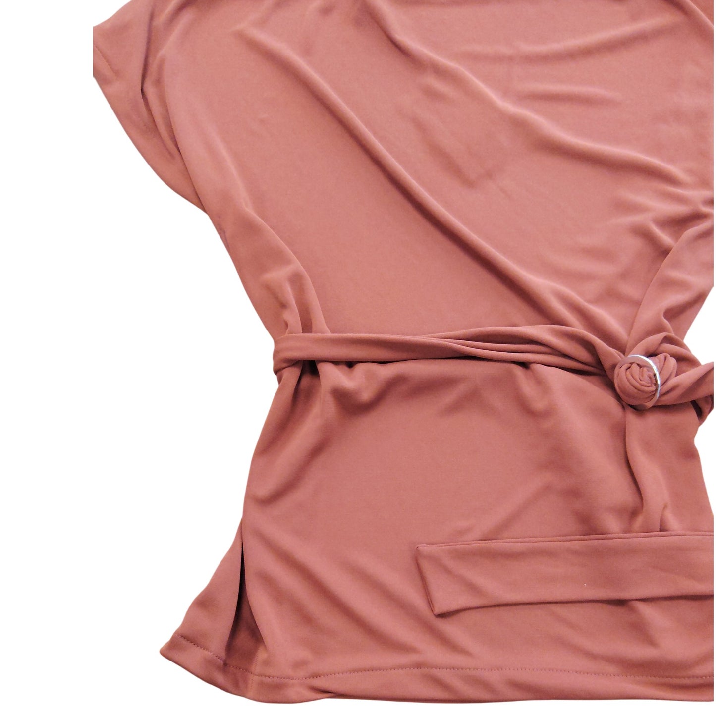 River Island Oversized Wrap Top UK L Women's Rust Red Lightweight Jersey