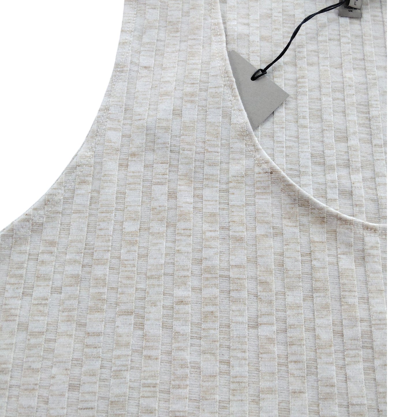 River Island Women's Ribbed Tank Top Size UK L Cream Summer Casual Wear