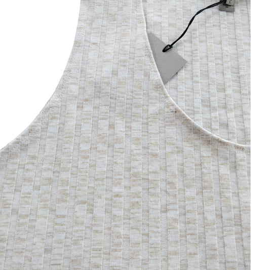 River Island Women's Ribbed Tank Top Size UK L Cream Summer Casual Wear