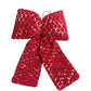 Red Sequin Door Bow Christmas Decoration 10"
