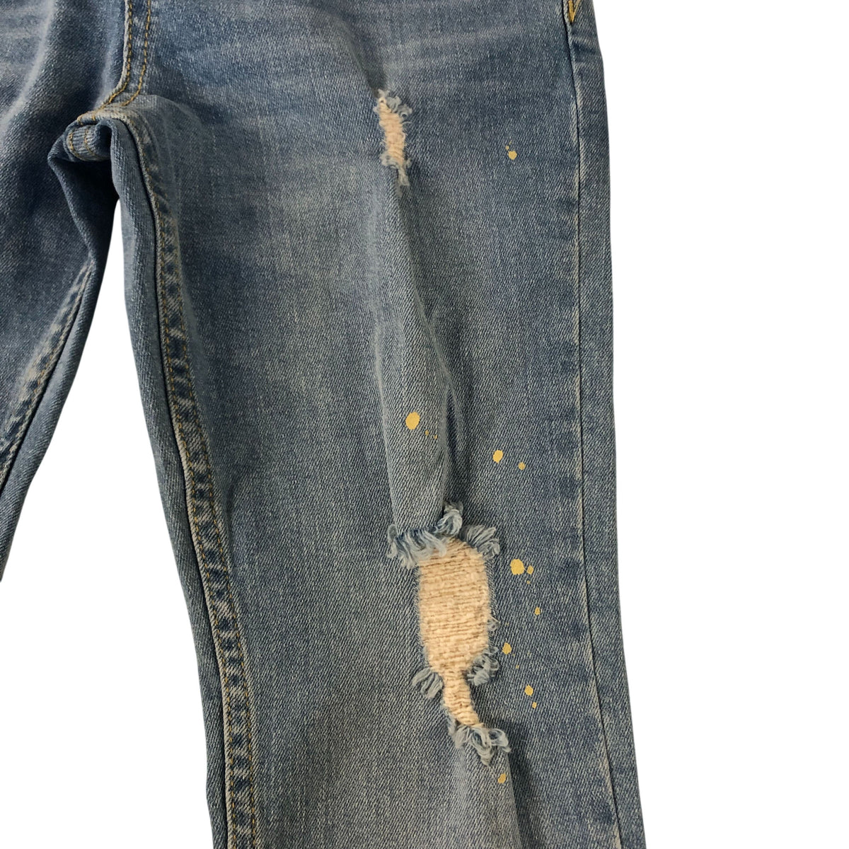 River Island Distressed Skinny Jeans Size 8 Years Light Blue Ripped Denim