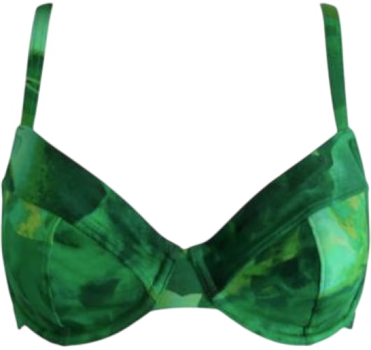 Pour Moi Green Swim Bra Size 36FF Women Recycled Polyamide Eco Friendly