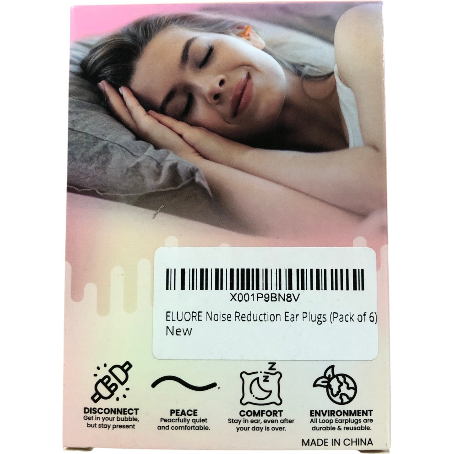 Eluore Ultra Soft Ear Plugs 6 Pairs Noise Reduction 28dB SNR Sleep Focus