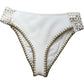 River Island Studios Poolside Women's Bikini Bottoms White Gold Trim Size 12