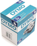 DYMO D1 Label Tapes 12mm 5 Pack Standard Label White Background Blue Text