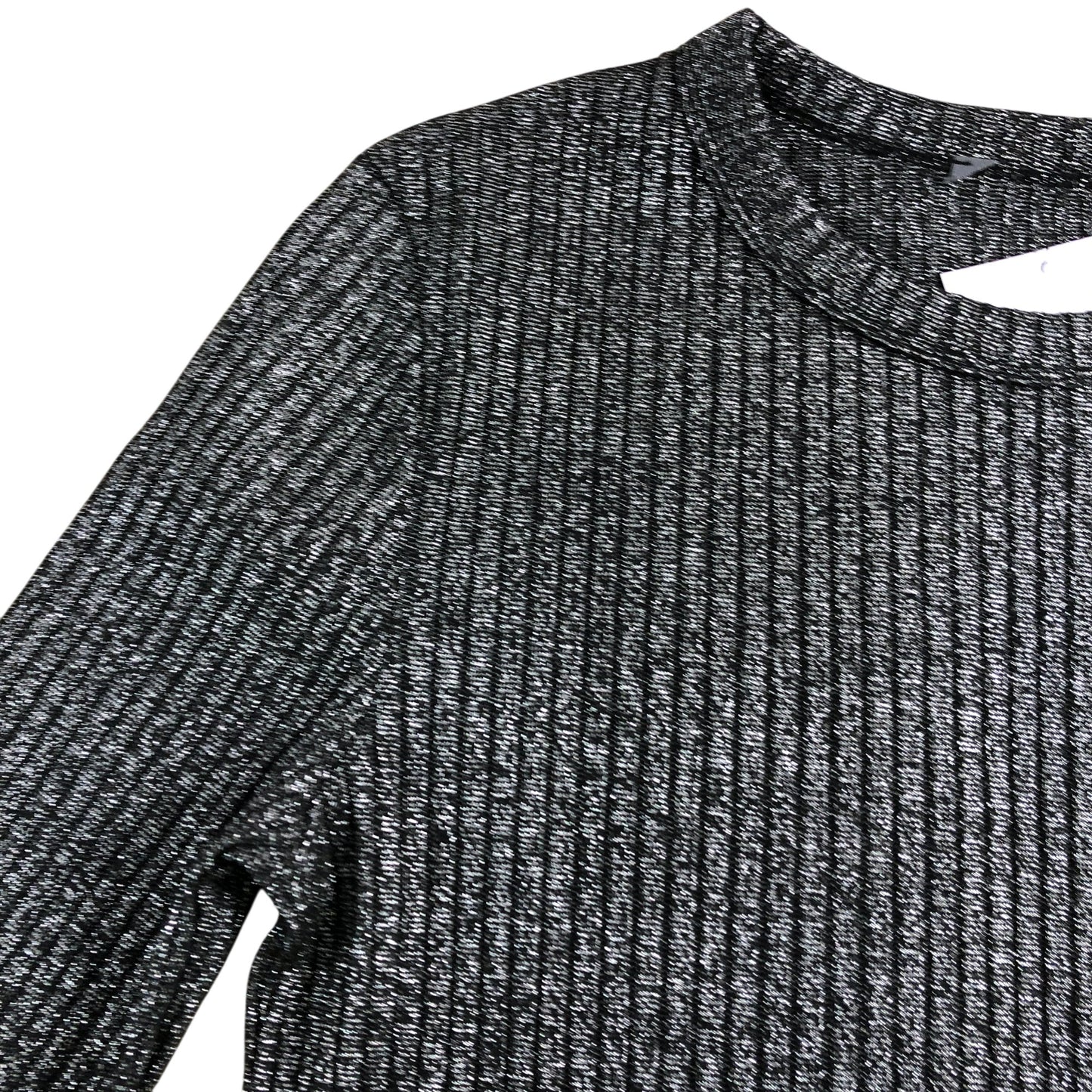 Branded Ribbed Long Sleeve Top Size 12 Women's Shimmering Grey Casualwear