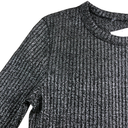Branded Ribbed Long Sleeve Top Size 12 Women's Shimmering Grey Casualwear