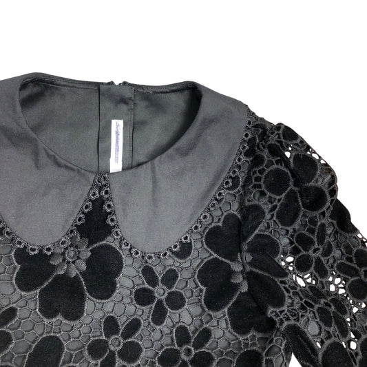 Angel & Rocket Girls Black Lace Flower Dress 10 Years Long Sleeve Elegant Outfit
