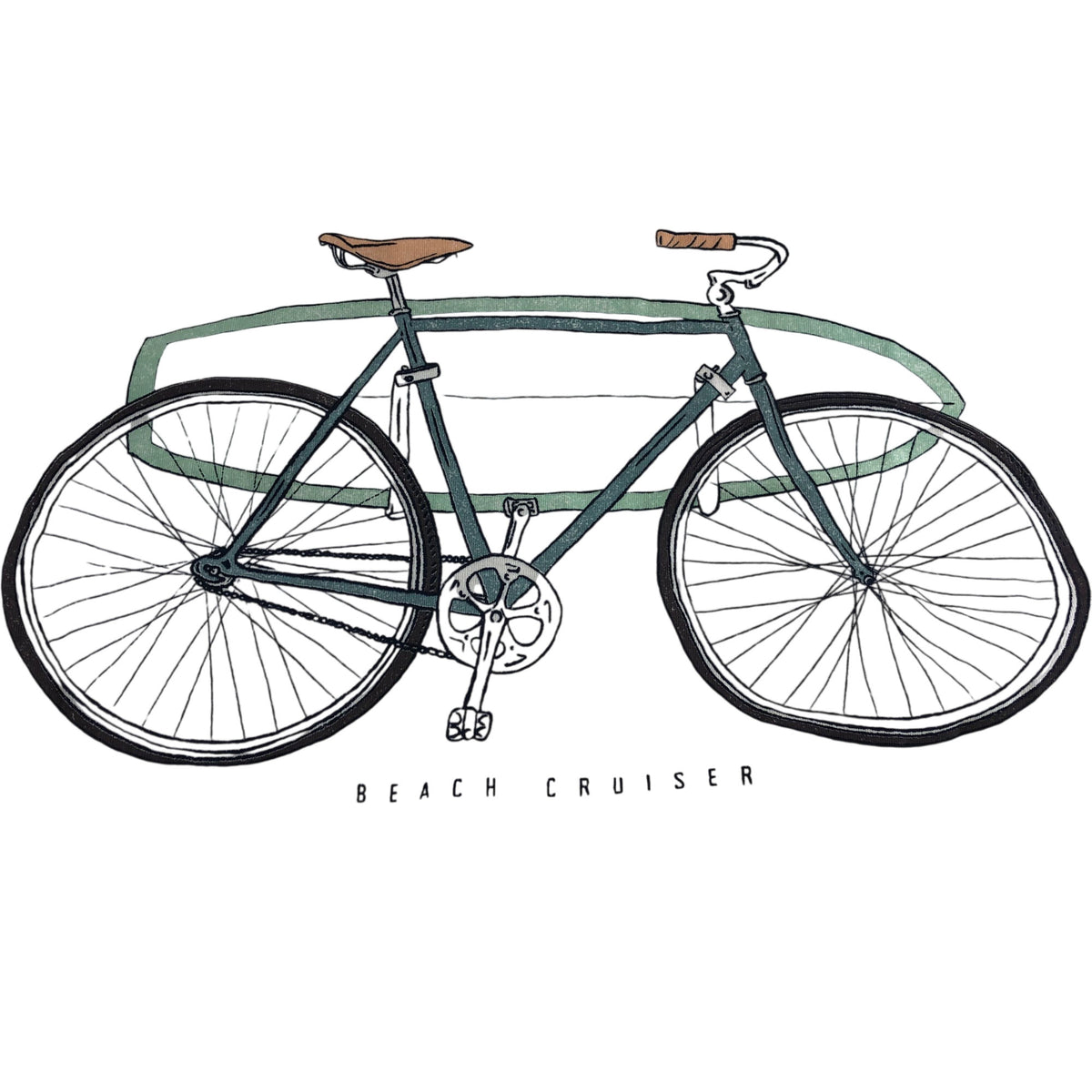 Beach Cruiser Graphic Tee XXL Long Sleeve Natural Cotton Top