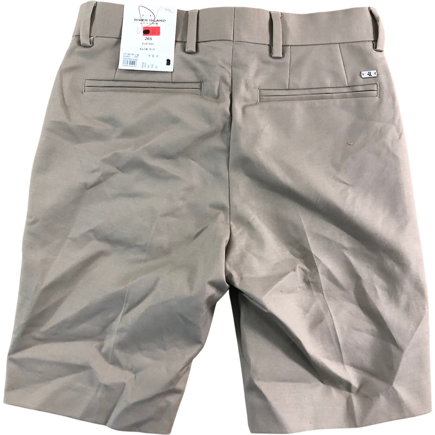 River Island Slim Fit Chino Shorts UK26 Men's Beige Smart Casual Wear