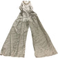 River Island Beige Animal Stripe Halterneck Jumpsuit - Size 8