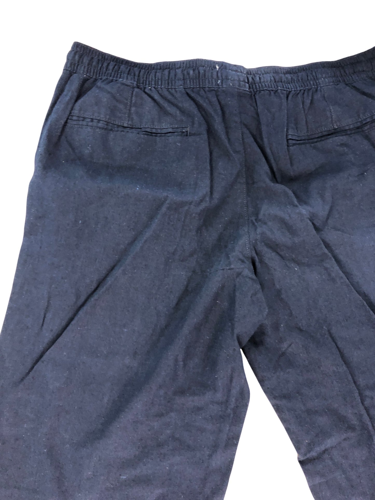 ONFIRE Trousers UK36 Men's Navy Linen Cotton Pull On Elastic Waist