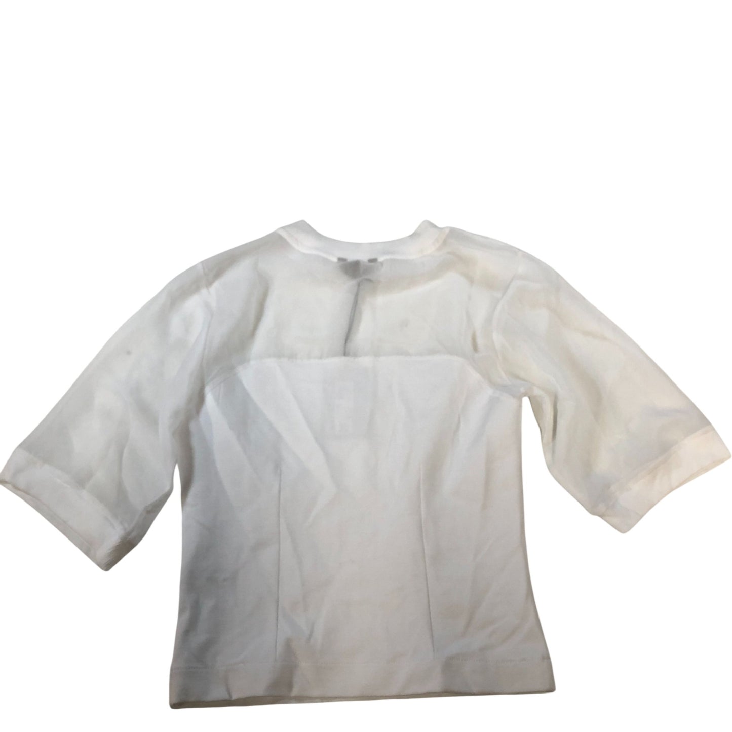 River Island White Sheer Panel Top UK XS Women's 3/4 Sleeve Casual Blouse