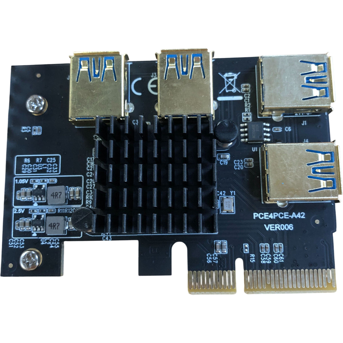 PCIe 1 To 4 Riser Card For Ethereum Bitcoin Mining PCE4PCE-A2